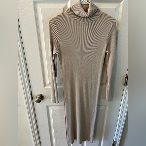 Dresses & Skirts - Fitted Ribbed Turtle Neck Dress